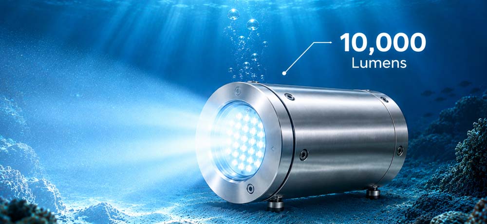 10,000 lumens high-output subsea LED light
