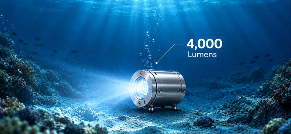4,000 lumens compact subsea LED light